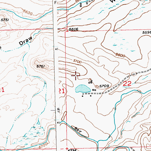Topographic Map of Wind River Mountain Front Number Six Mine, WY