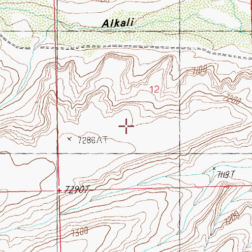 Topographic Map of Merrimac Mine, WY