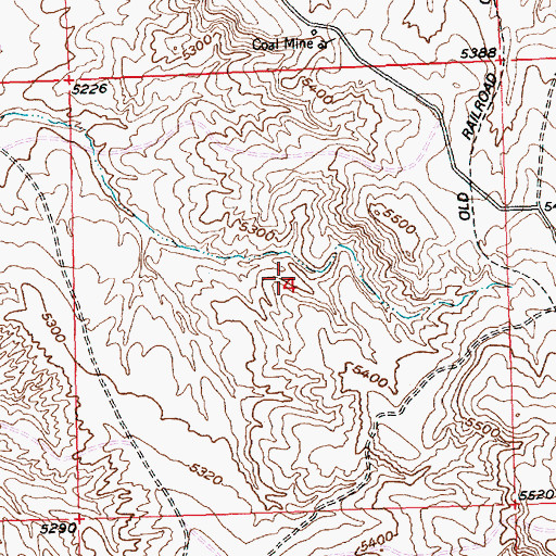 Topographic Map of Bachelor Mine, WY