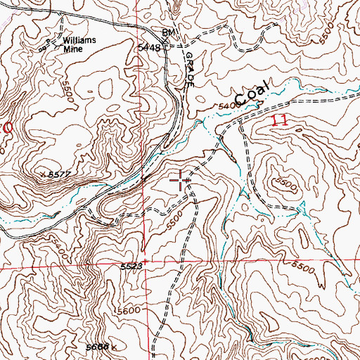 Topographic Map of Hudson Number Two Mine, WY