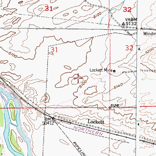 Topographic Map of Coal Creek Mine, WY