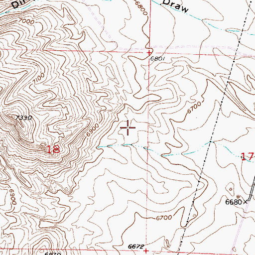 Topographic Map of Miller Prospect, WY
