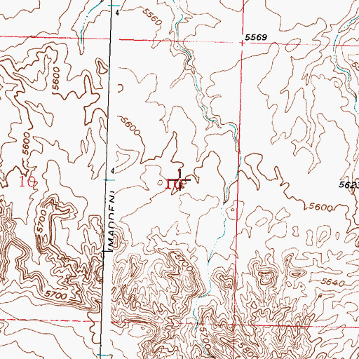 Topographic Map of Lux Number Four Mine, WY