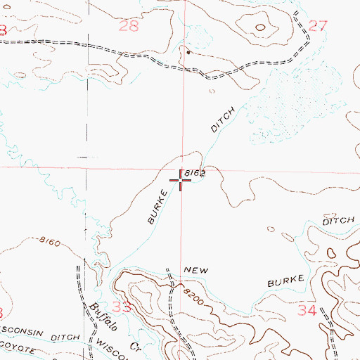 Topographic Map of Burke Ditch, CO