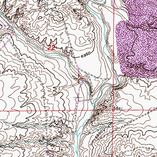 Topographic Map of Nu Hot Spot Number Seven Claim, WY