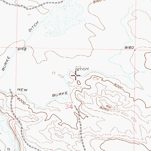 Topographic Map of New Burke Ditch, CO