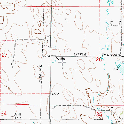 Topographic Map of Ostlund Pit, WY