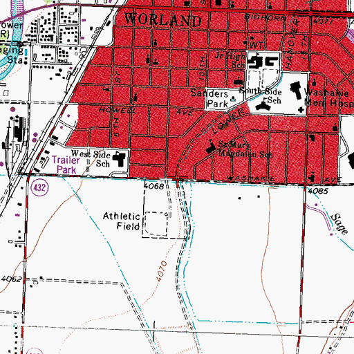 Topographic Map of McCormac Pit Number One Mine, WY