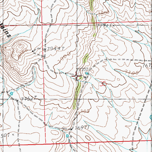 Topographic Map of Prospect Mountains Mine, WY