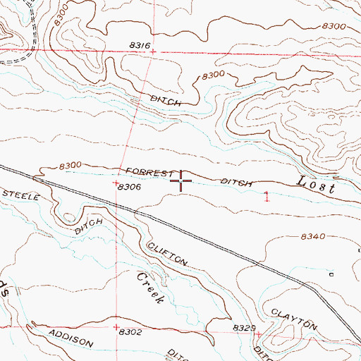 Topographic Map of Forrest Ditch, CO