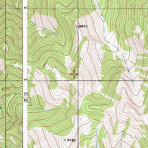 Topographic Map of Afton Creek Mine, WY