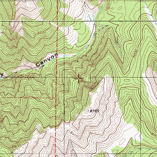 Topographic Map of Dry Canyon Mine, WY