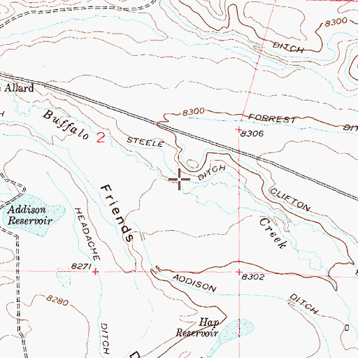 Topographic Map of Steele Ditch, CO