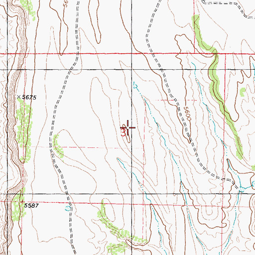 Topographic Map of Cottonwood Creek Mine, WY