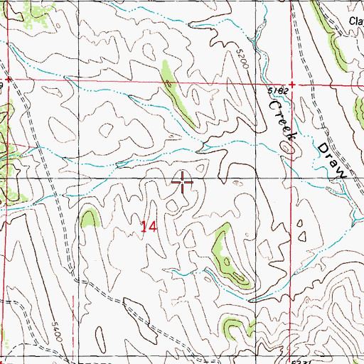 Topographic Map of Pass Reservoir Area Mine, WY