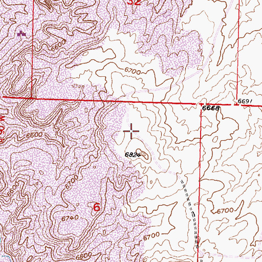 Topographic Map of Hope and Star Mine, WY