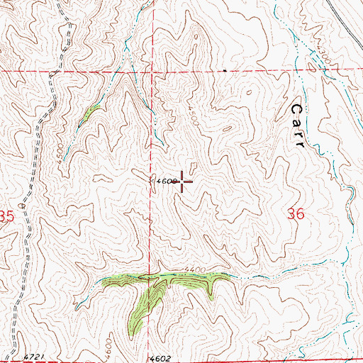 Topographic Map of Thurderbird Mine, WY