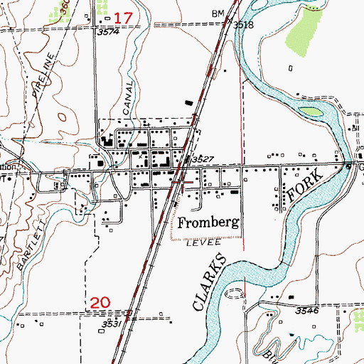 Topographic Map of Fromberg City Park, MT
