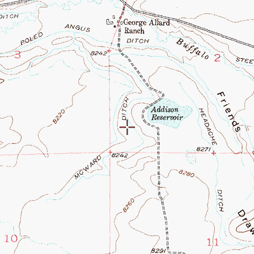 Topographic Map of McWard Ditch, CO