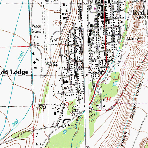 Topographic Map of Mountain View Medical Center, MT