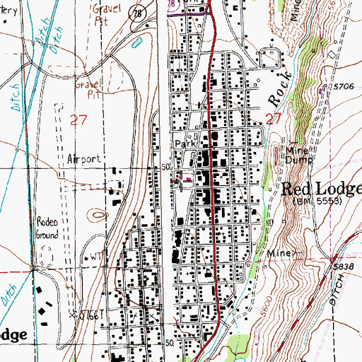 Topographic Map of Cedar Wood Villa, MT
