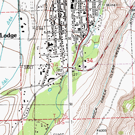 Topographic Map of Carbon County Museum, MT