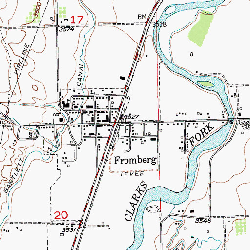Topographic Map of Clarks Fork Valley Museum, MT