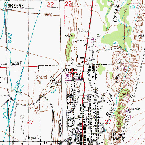 Topographic Map of Robinsons Trailer Park, MT