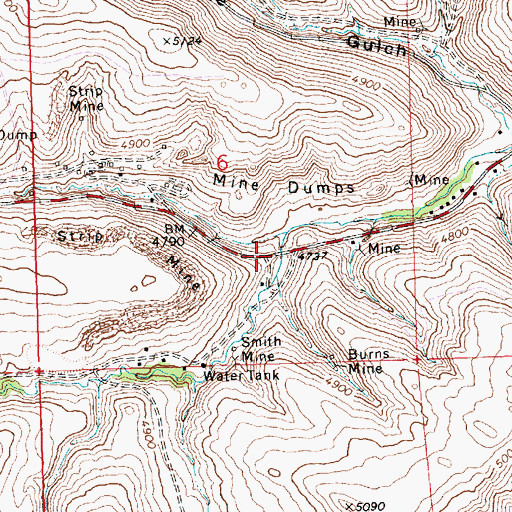 Topographic Map of Smith Mine Disaster Historical Marker, MT