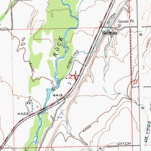 Topographic Map of Roberts Rest Area, MT