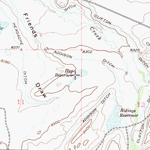 Topographic Map of Hap Reservoir, CO