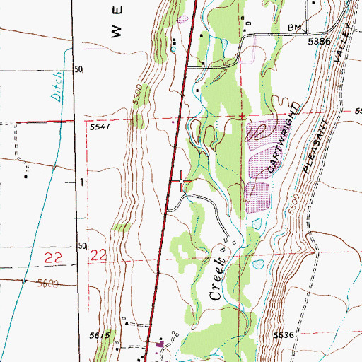 Topographic Map of Becks Alpine Motel Campground, MT