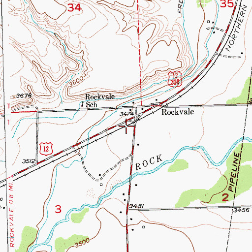 Topographic Map of Rockcreek Campground, MT