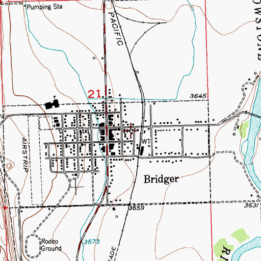 Topographic Map of City Park Campground, MT