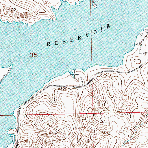 Topographic Map of Cooney Reservoir State Park, MT