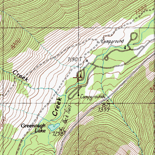 Topographic Map of Limber Pine Campground, MT