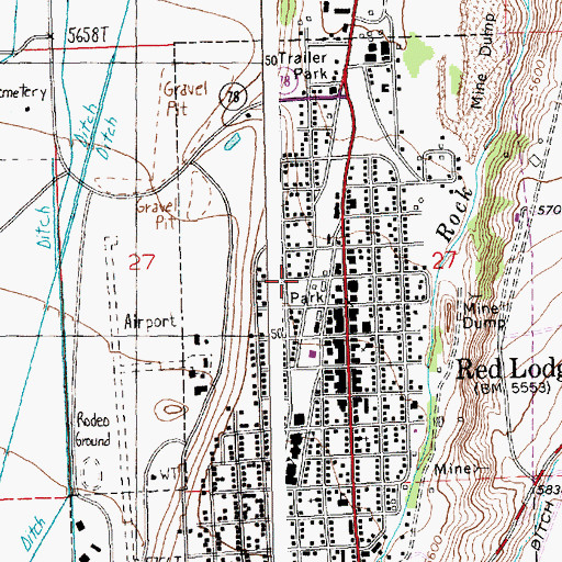 Topographic Map of Field School Park, MT