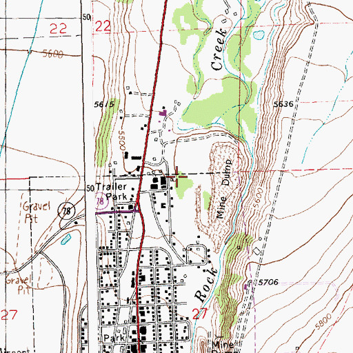 Topographic Map of Coal Miners Memorial Park, MT