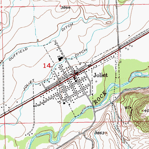 Topographic Map of Joliet Wesleyan Church, MT