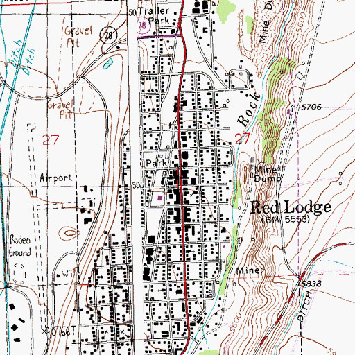 Topographic Map of Gateway Baptist Church, MT