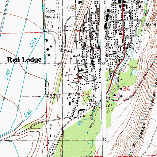 Topographic Map of Church of Christ, MT