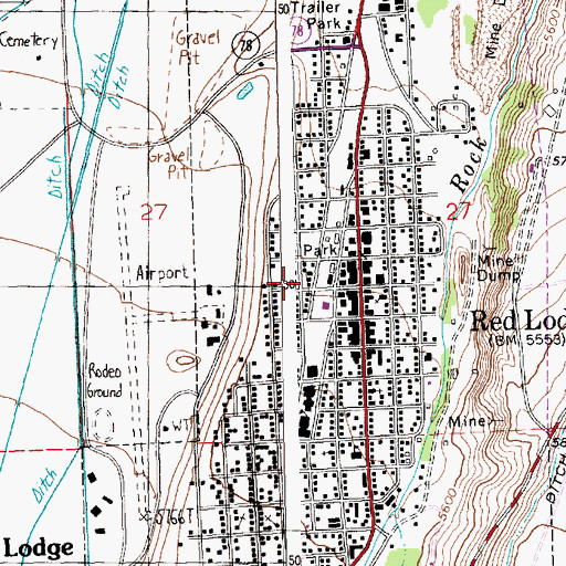 Topographic Map of Saint Agnes Catholic Church, MT