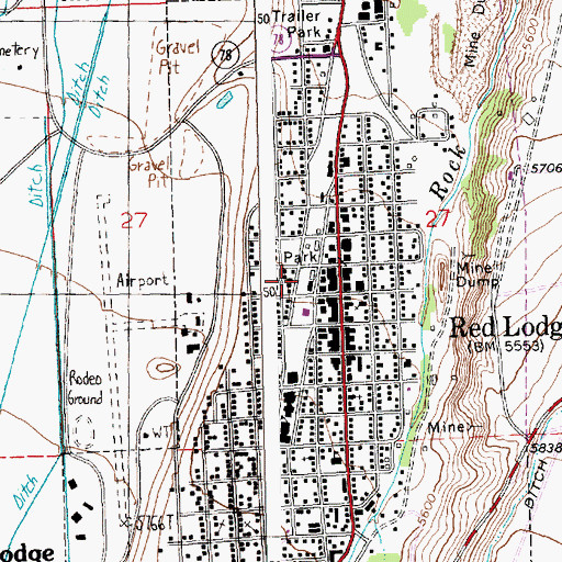 Topographic Map of Calvary Episcopal Church, MT
