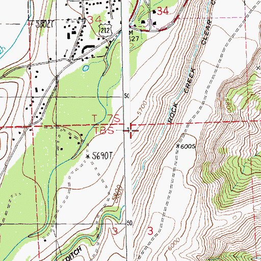 Topographic Map of Adventist Church (historical), MT