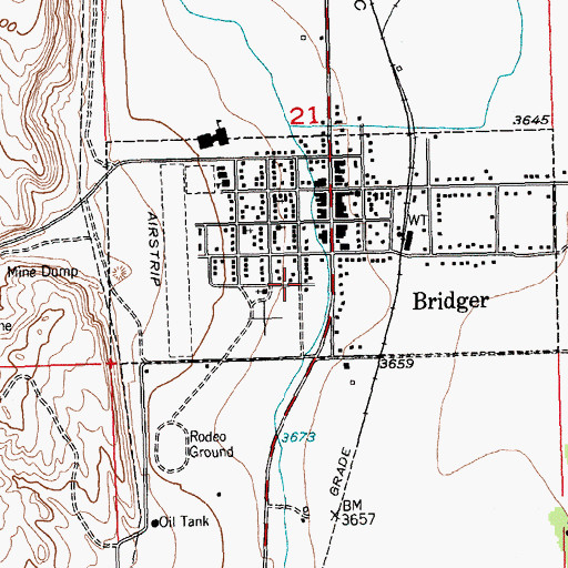 Topographic Map of Seventh Day Adventist Church, MT