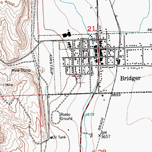 Topographic Map of Saint Pauls Lutheran Church, MT