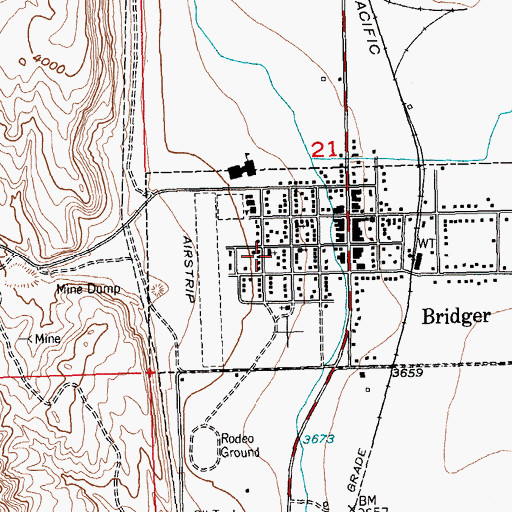 Topographic Map of Sacred Heart Catholic Church, MT
