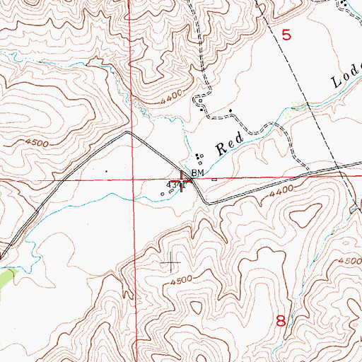Topographic Map of Red Lodge Creek Bridge, MT