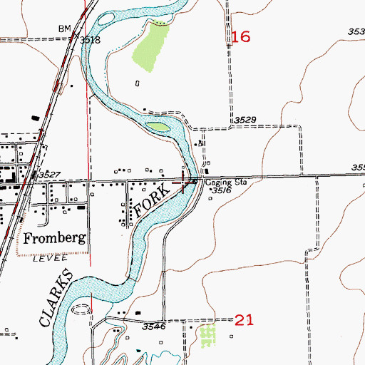 Topographic Map of Clarks Fork of the Yellowstone Bridge, MT