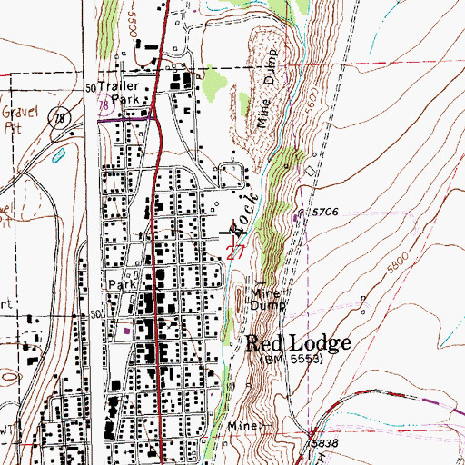 Topographic Map of Big Engine Bridge (historical), MT